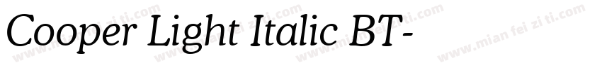 Cooper Light Italic BT字体转换